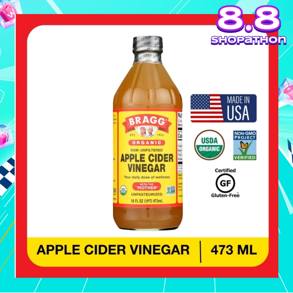 Organic Raw-Unfiltered Apple Cider Vinegar (With The Mother) 473ml