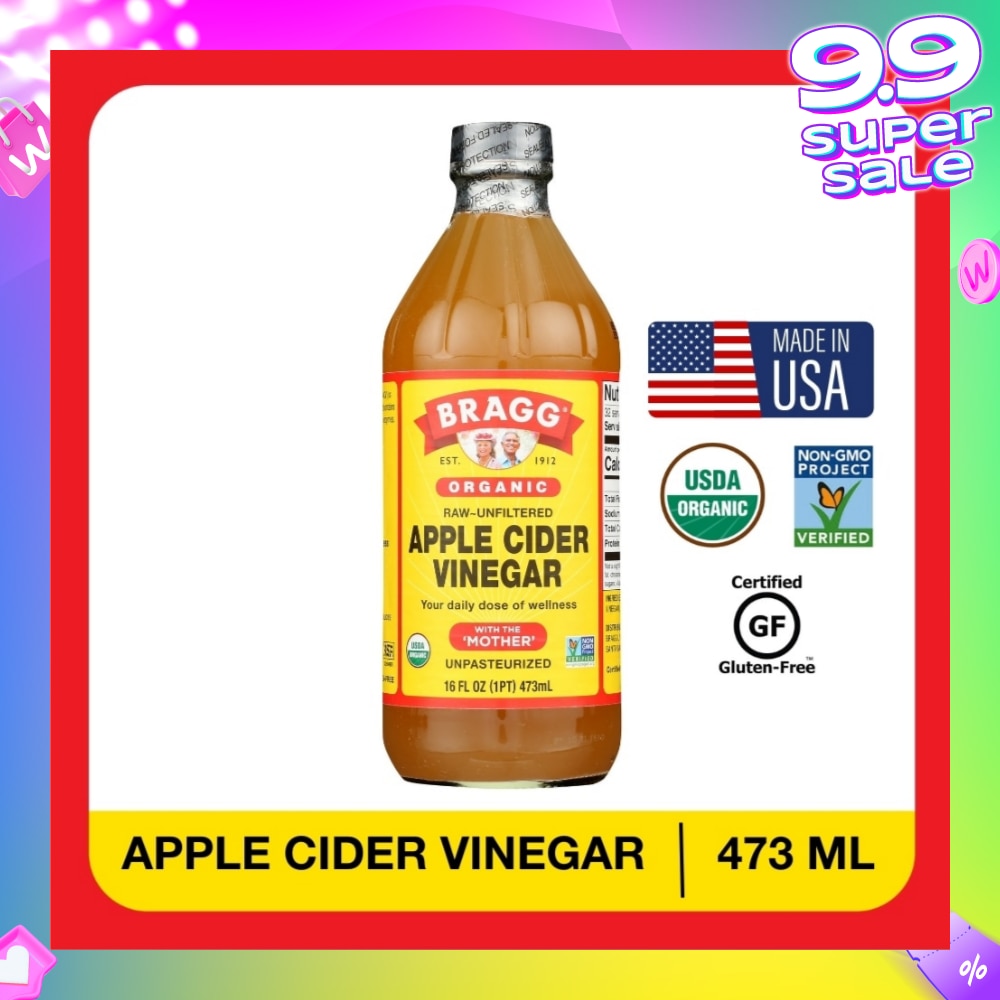 Organic Raw-Unfiltered Apple Cider Vinegar (With The Mother) 473ml