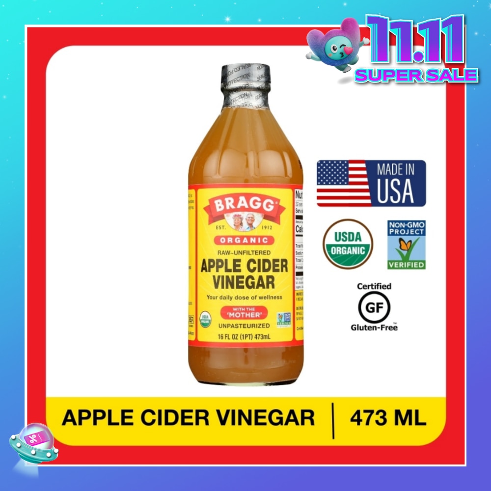 Organic Raw-Unfiltered Apple Cider Vinegar (With The Mother) 473ml
