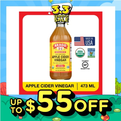 BRAGG Organic Raw-Unfiltered Apple Cider Vinegar (With The Mother) 473ml