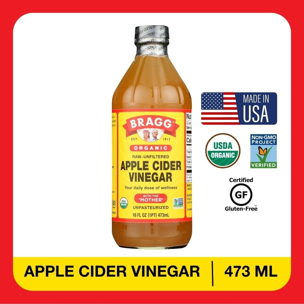 Organic Raw-Unfiltered Apple Cider Vinegar (With The Mother) 473ml