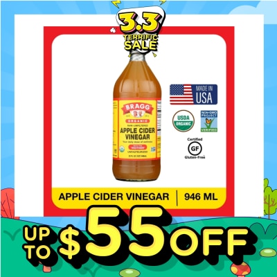 BRAGG Organic Raw-Unfiltered Apple Cider Vinegar (With The Mother) 946ml