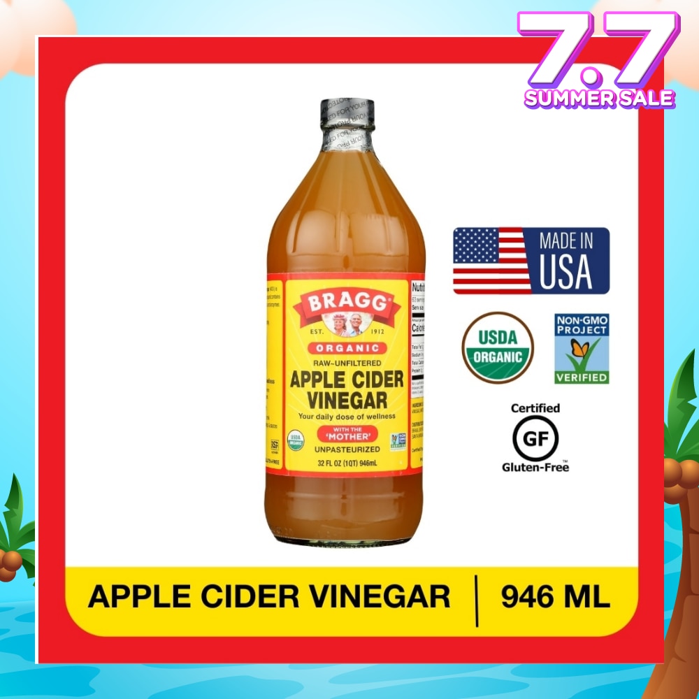 Organic Raw-Unfiltered Apple Cider Vinegar (With The Mother) 946ml