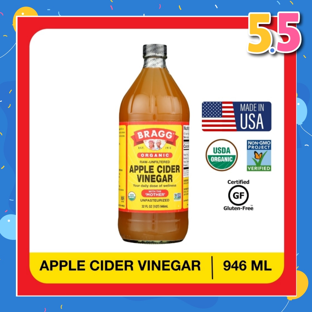 Organic Raw-Unfiltered Apple Cider Vinegar (With The Mother) 946ml