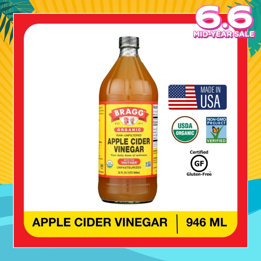 Organic Raw-Unfiltered Apple Cider Vinegar (With The Mother) 946ml