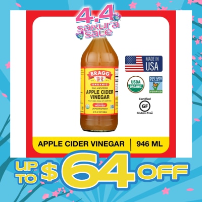 BRAGG - Organic Raw-Unfiltered Apple Cider Vinegar (With The Mother) 946ml