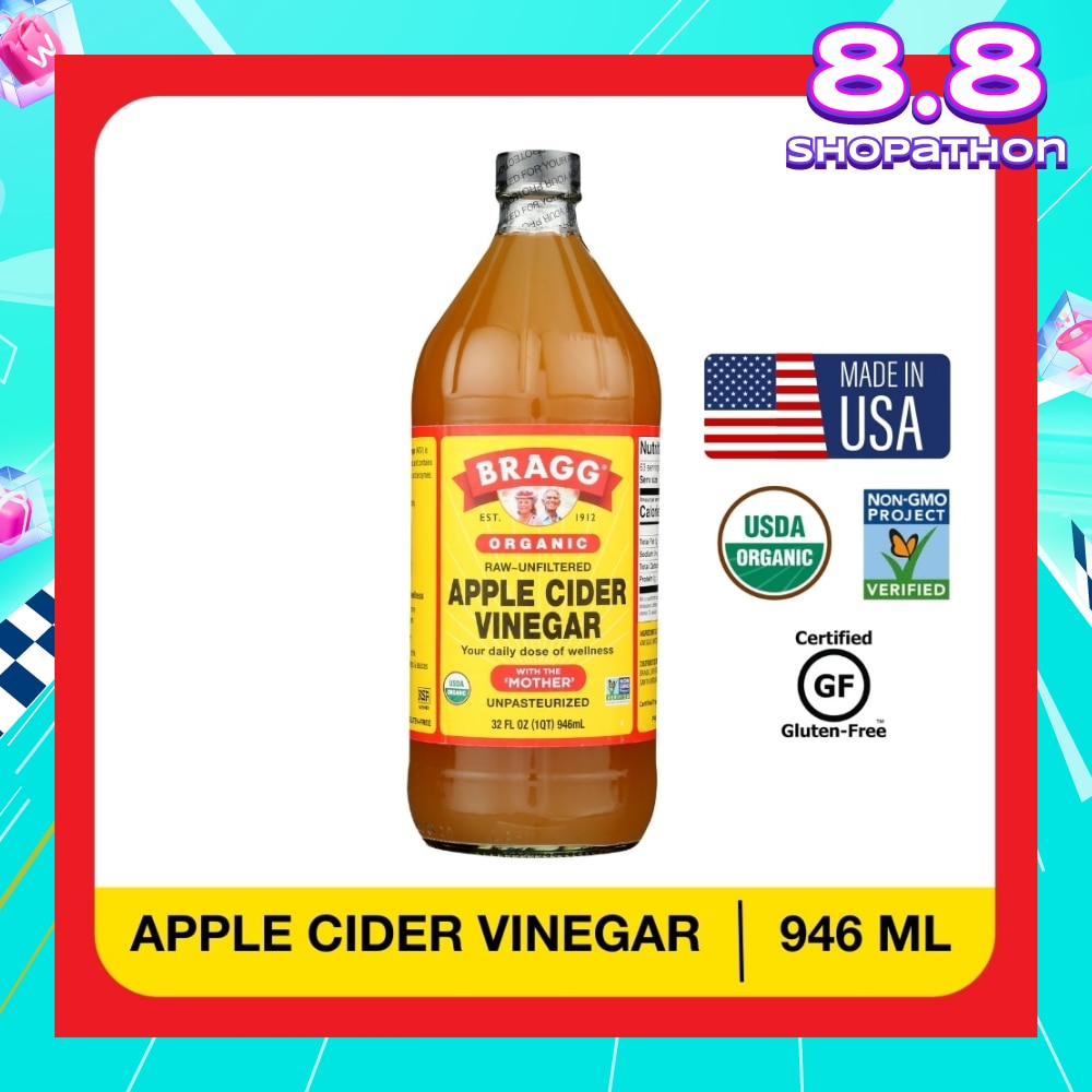 Organic Raw-Unfiltered Apple Cider Vinegar (With The Mother) 946ml