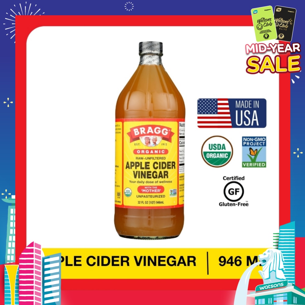 Organic Raw-Unfiltered Apple Cider Vinegar (With The Mother) 946ml