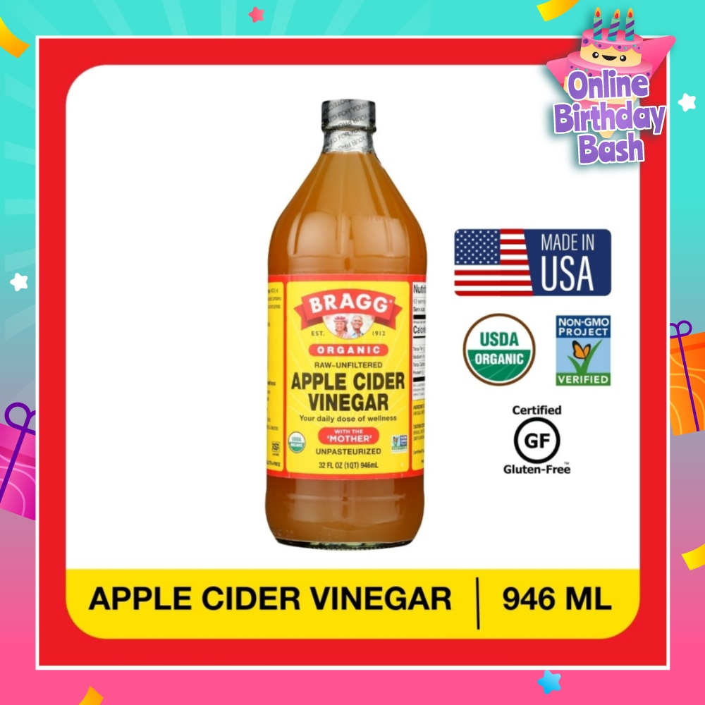 Organic Raw-Unfiltered Apple Cider Vinegar (With The Mother) 946ml