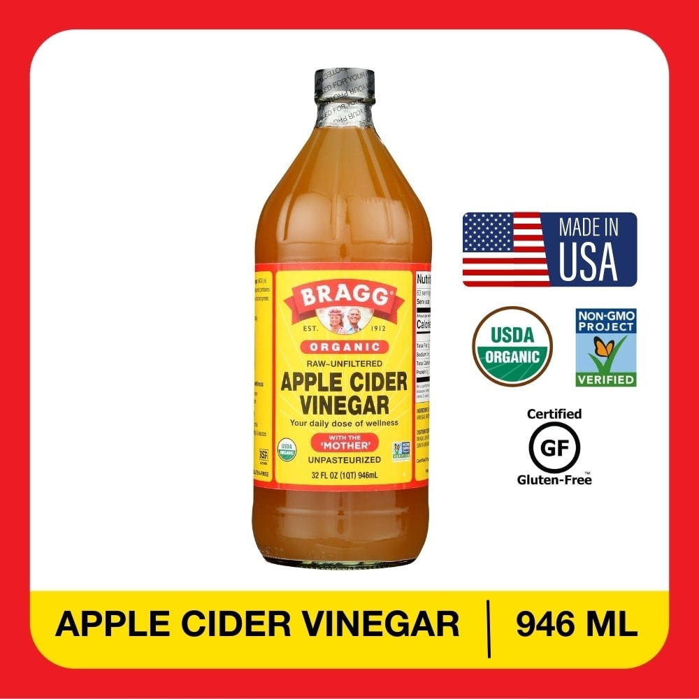 Organic Raw-Unfiltered Apple Cider Vinegar (With The Mother) 946ml