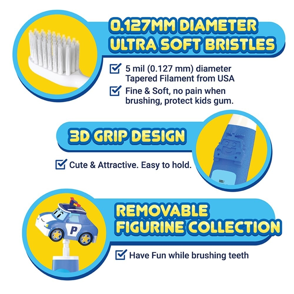 Robocar Poli Figurine Kids Toothbrush - Roy