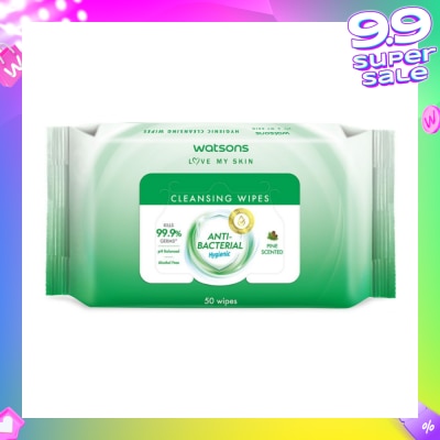 WATSONS Anti-Bacterial Hygienic Cleansing Wipe Pine (For Skin Nourishing & Moisturising) 50s