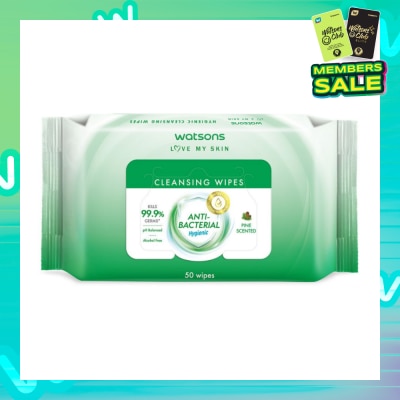 WATSONS Anti-Bacterial Hygienic Cleansing Wipe Pine (For Skin Nourishing & Moisturising) 50s