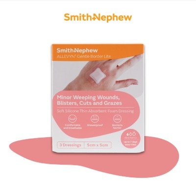 SMITH & NEPHEW - Allevyn Gentle Border Lite Dressing 5cm x 5cm 3s