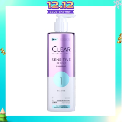 CLEAR Scalpceuticals 1 Cleanse Sensitive Rescue Shampoo (Silicone, Colorants & Parabens Free) 300ml