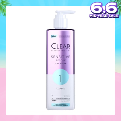 CLEAR Scalpceuticals 1 Cleanse Sensitive Rescue Shampoo (Silicone, Colorants & Parabens Free) 300ml