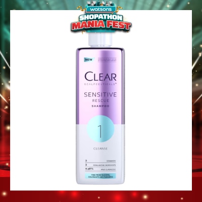 CLEAR - Scalpceuticals 1 Cleanse Sensitive Rescue Shampoo (Silicone, Colorants & Parabens Free) 300ml (Expiry: May`2027)