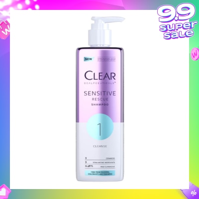 CLEAR Scalpceuticals 1 Cleanse Sensitive Rescue Shampoo (Silicone, Colorants & Parabens Free) 300ml