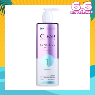 CLEAR Scalpceuticals 1 Cleanse Sensitive Rescue Shampoo (Silicone, Colorants & Parabens Free) 300ml