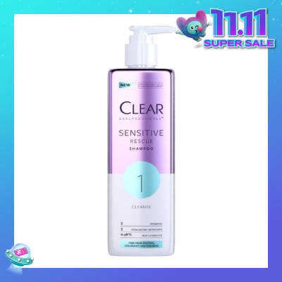 CLEAR Scalpceuticals 1 Cleanse Sensitive Rescue Shampoo (Silicone, Colorants & Parabens Free) 300ml