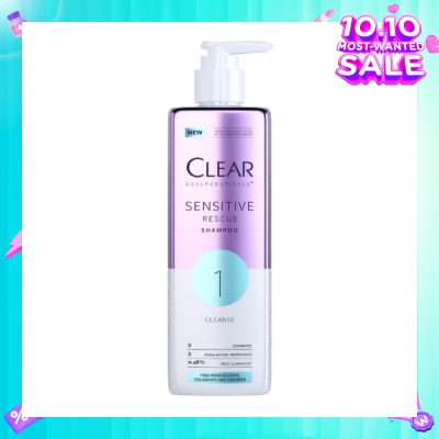 CLEAR Scalpceuticals 1 Cleanse Sensitive Rescue Shampoo (Silicone, Colorants & Parabens Free) 300ml