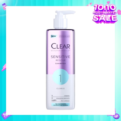 CLEAR Scalpceuticals 1 Cleanse Sensitive Rescue Shampoo (Silicone, Colorants & Parabens Free) 300ml