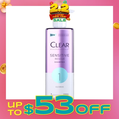 CLEAR Scalpceuticals 1 Cleanse Sensitive Rescue Shampoo (Silicone, Colorants & Parabens Free) 300ml