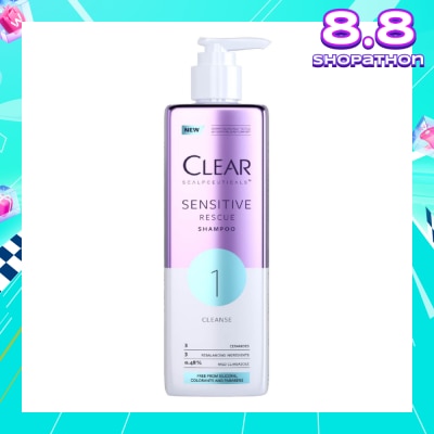 CLEAR Scalpceuticals 1 Cleanse Sensitive Rescue Shampoo (Silicone, Colorants & Parabens Free) 300ml