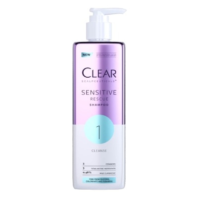 CLEAR Scalpceuticals 1 Cleanse Sensitive Rescue Shampoo (Silicone, Colorants & Parabens Free) 300ml