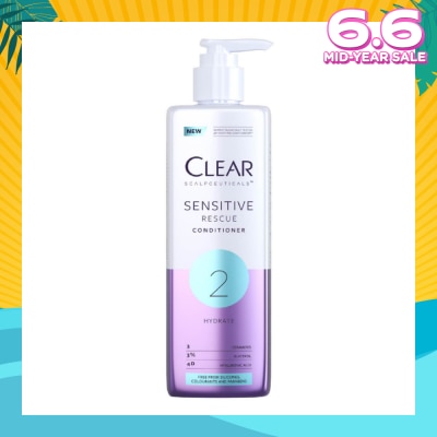 CLEAR Scalpceuticals 2 Hydrate Sensitive Rescue Conditioner (Silicone, Colorants & Parabens Free) 300ml