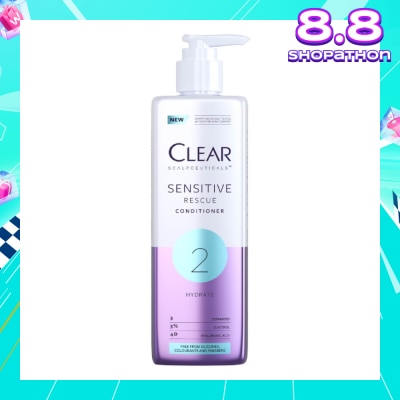 CLEAR Scalpceuticals 2 Hydrate Sensitive Rescue Conditioner (Silicone, Colorants & Parabens Free) 300ml