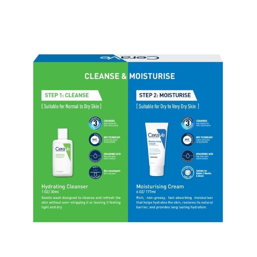 Moisturising Cream Twin-Pack (Moisturising Cream 177ml 2s & Hydrating Cleanser 30ml 1s) 1s