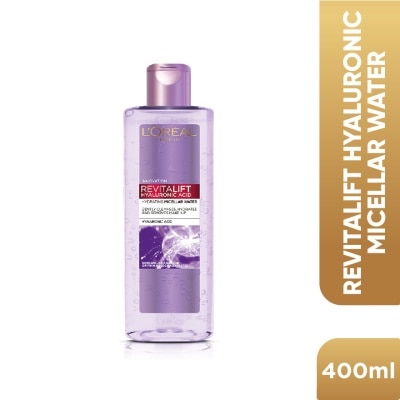 L'OREAL PARIS SKINCARE Revitalift Hyaluronic Acid Micellar Water (To Gently Cleanses, Hydrates & Removes Make-Up) 400ml