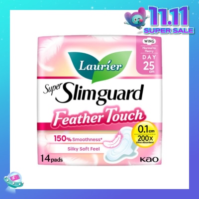 LAURIER Super Slimguard Day Feather Touch Wing Sanitary Pad 25cm 14s