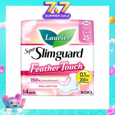 LAURIER - Super Slimguard Day Feather Touch Wing Sanitary Pad 25cm 14s