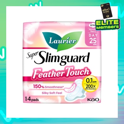 LAURIER Super Slimguard Day Feather Touch Wing Sanitary Pad 25cm 14s