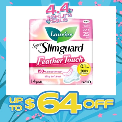 LAURIER - Super Slimguard Day Feather Touch Wing Sanitary Pad 25cm 14s