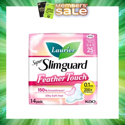 LAURIER - Super Slimguard Day Feather Touch Wing Sanitary Pad 25cm 14s
