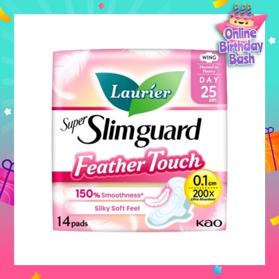 LAURIER Super Slimguard Day Feather Touch Wing Sanitary Pad 25cm 14s