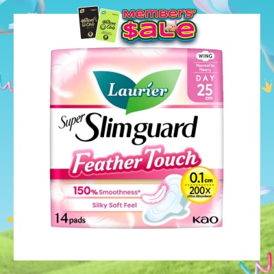 LAURIER - Super Slimguard Day Feather Touch Wing Sanitary Pad 25cm 14s