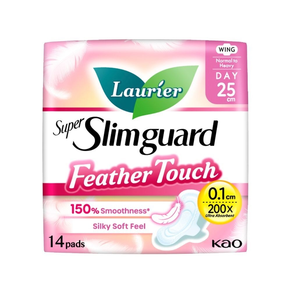 Super Slimguard Day Feather Touch Wing Sanitary Pad 25cm 14s