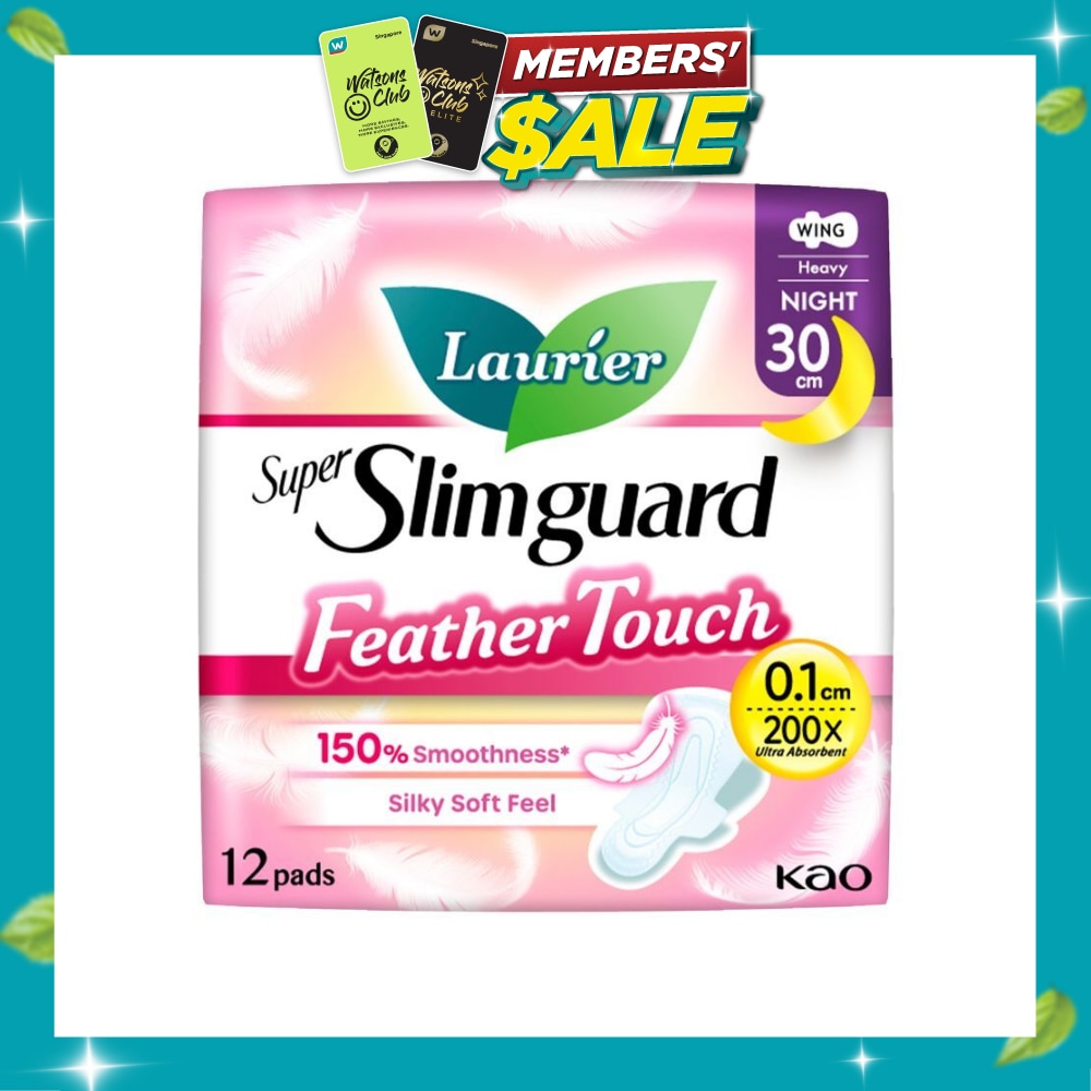 Super Slimguard Night Feather Touch Wing Heavy Sanitary Pad 30cm 12s image