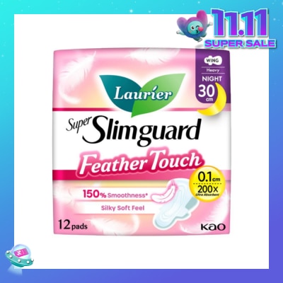 LAURIER Super Slimguard Night Feather Touch Wing Heavy Sanitary Pad 30cm 12s