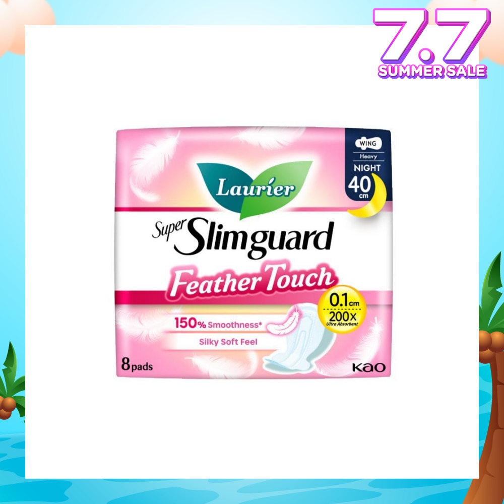 Super Slimguard Night Feather Touch Wing Heavy Sanitary Pad 40cm 8s