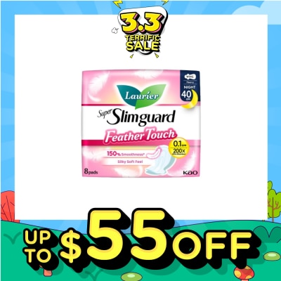 LAURIER Super Slimguard Night Feather Touch Wing Heavy Sanitary Pad 40cm 8s