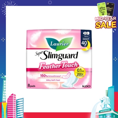 LAURIER Super Slimguard Night Feather Touch Wing Heavy Sanitary Pad 40cm 8s