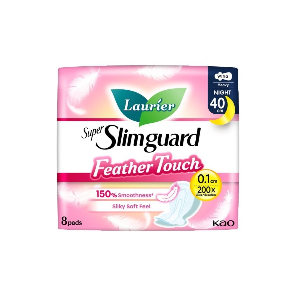 Super Slimguard Night Feather Touch Wing Heavy Sanitary Pad 40cm 8s