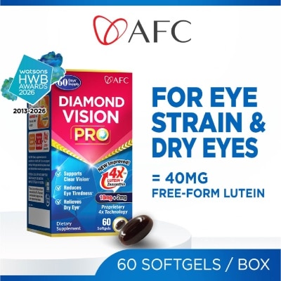AFC - Diamond Vision PRO 4X Lutein Zeaxanthin Eye Supplement Softgel (Eye Strain, Dry Eye, Blurred Vision, Blue Light Protection) 60s