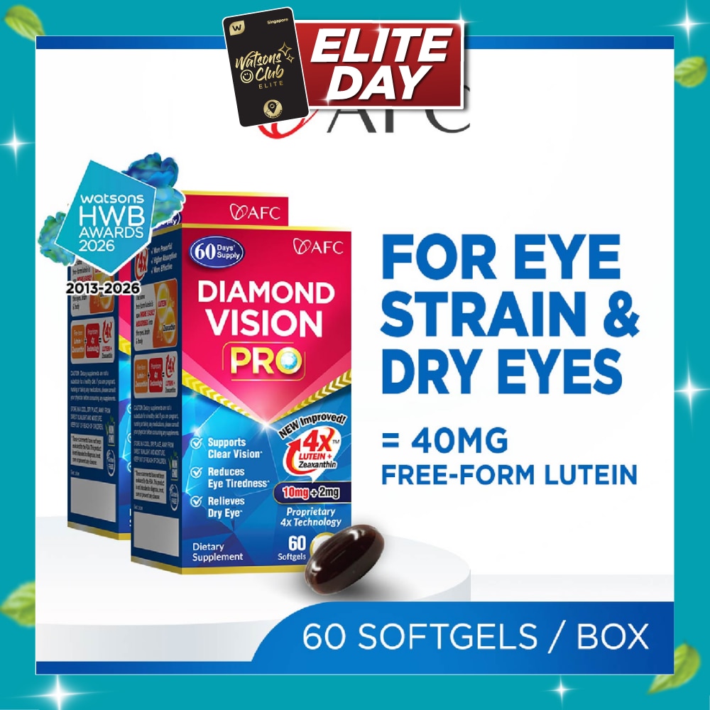 Diamond Vision PRO 4X Lutein Zeaxanthin Eye Supplement Twin Pack (Eye Strain, Dry Eye, Blurred Vision, Blue Light Protection) 60s x 2 image