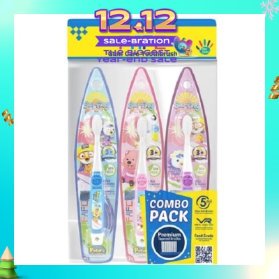 FAFC Pororo Hook Kids Toothbrush Combo Assorted Design 3s (Expiry: Feb`2026)